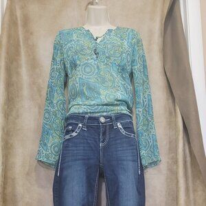 Boho bell sleeve top